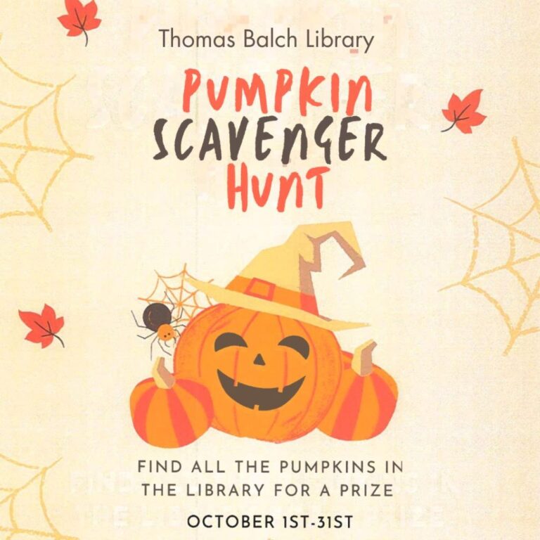 Join the Pumpkin Scavenger Hunt at Thomas Balch Library!