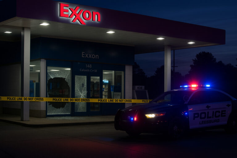 Leesburg Police Seek Help After Exxon Storefront Smashed